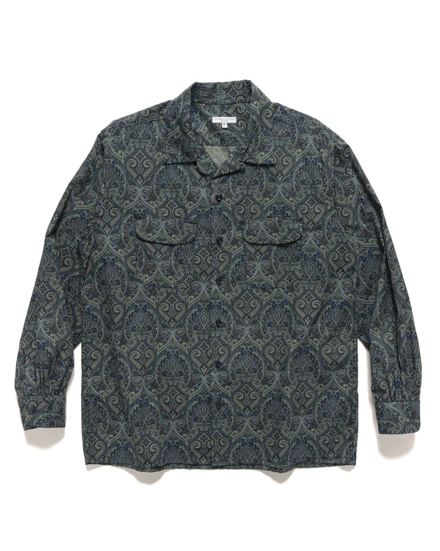 Online Classic Shirt Cotton Paisley Print Navy Shirts