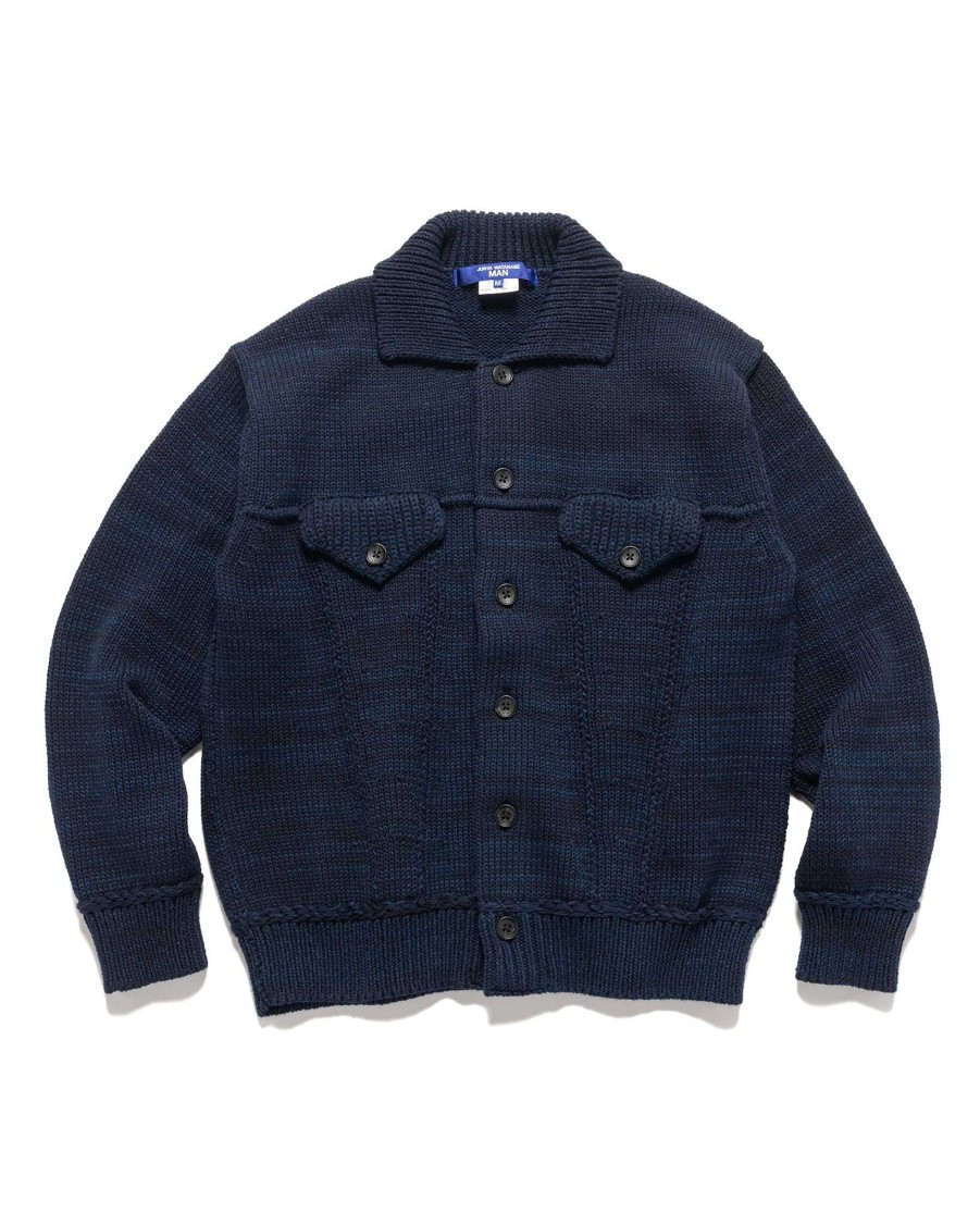 Hot Men'S Cardigan Navy Sweaters