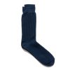 Clearance Cotton Waffle Crew Socks Dull Blue Accessories