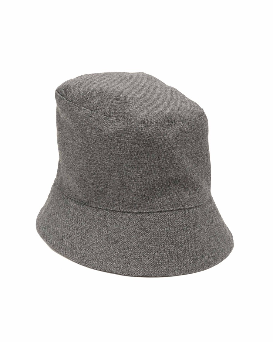 Hot Bucket Hat Pc Hopsack Grey Accessories