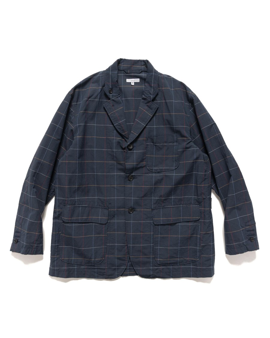 Clearance Loiter Jacket Cl Windowpane Navy Outerwear