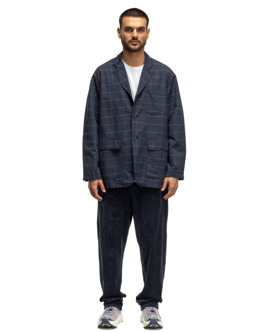 Clearance Loiter Jacket Cl Windowpane Navy Outerwear