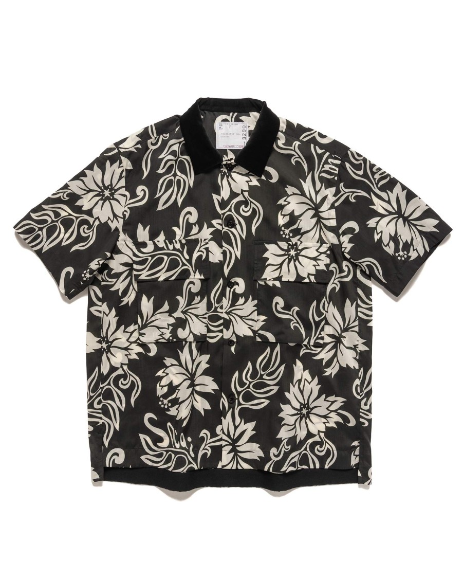 Clearance Floral Print Shirt Black Shirts