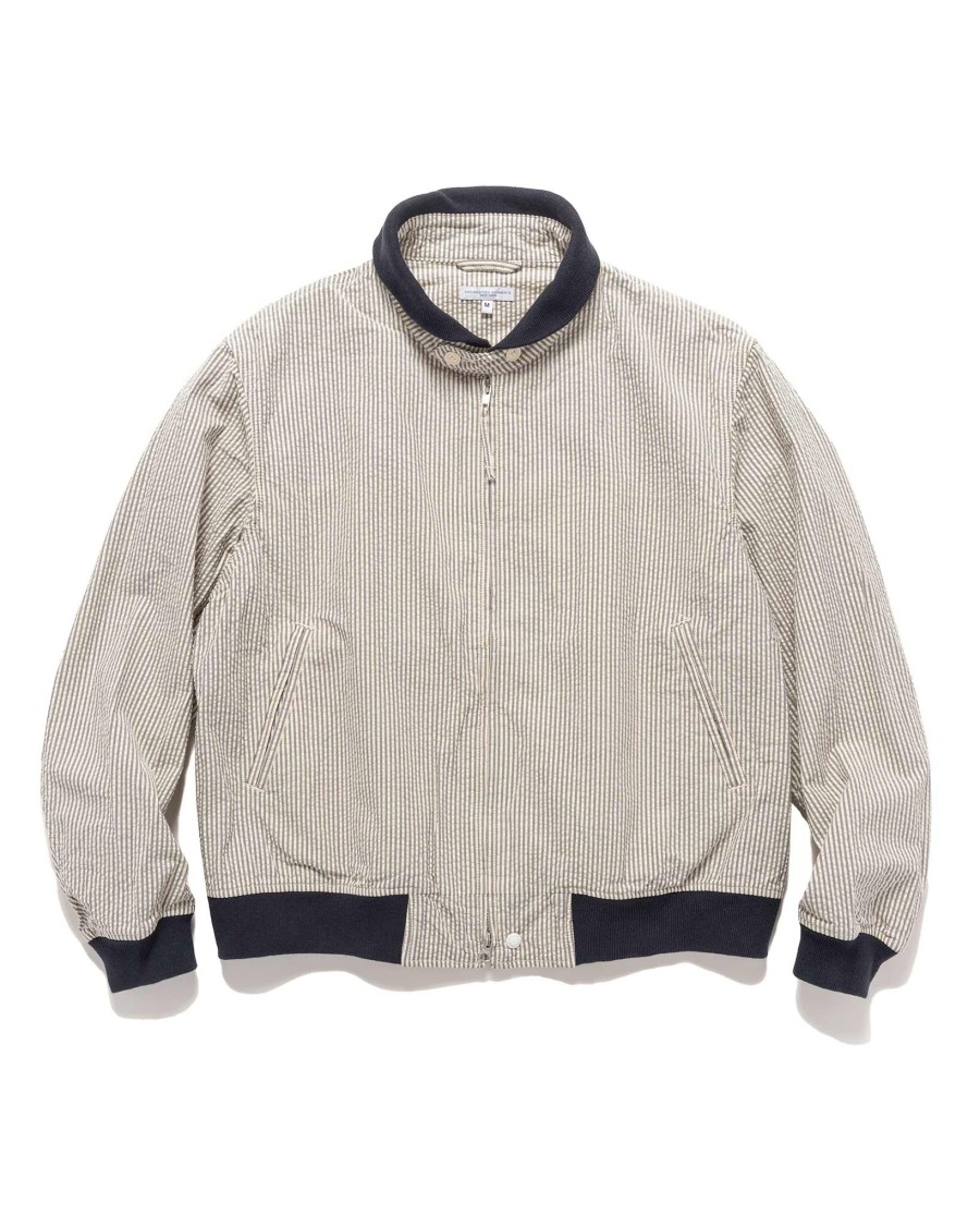 Online Ll Jacket Cotton Seersucker Navy/ Natural Outerwear