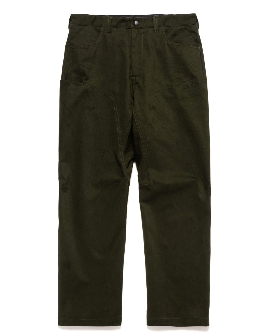 New Rig Pants-Duca Visconti Emerized Cotton Twill Olive Bottoms