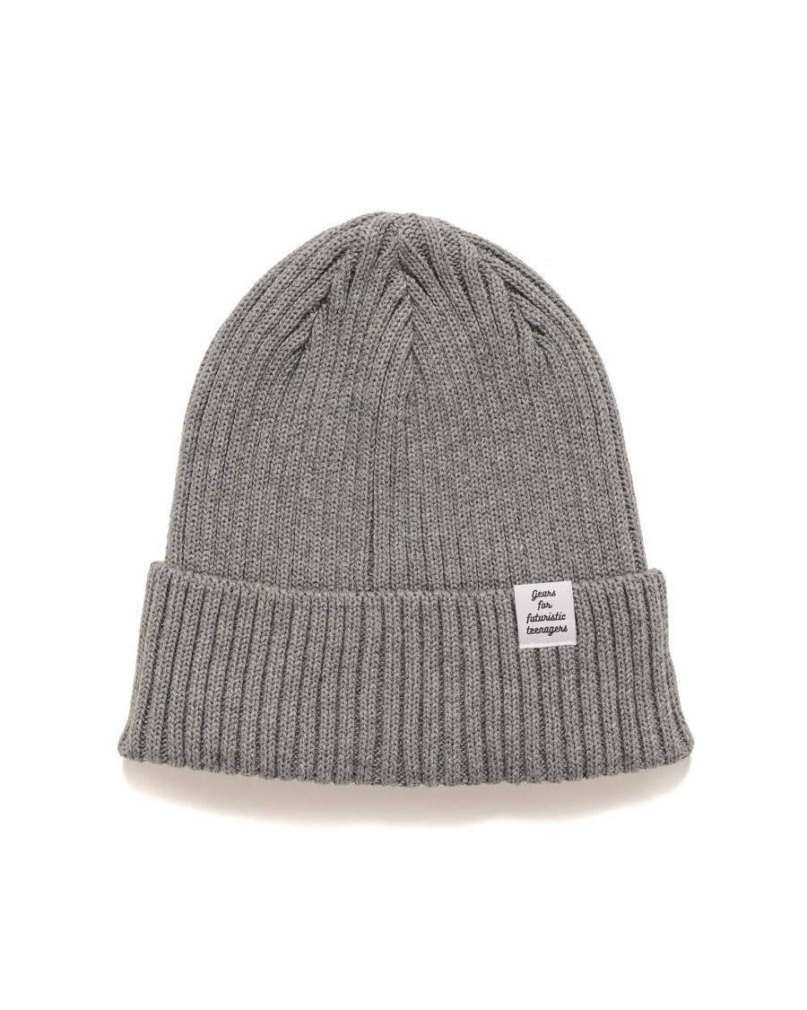 New Cotton Rib Beanie Grey Accessories