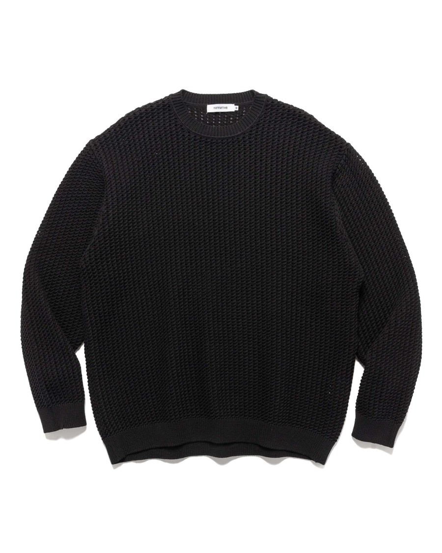 New Rancher L/S Sweater C/N Mesh Black Sweaters