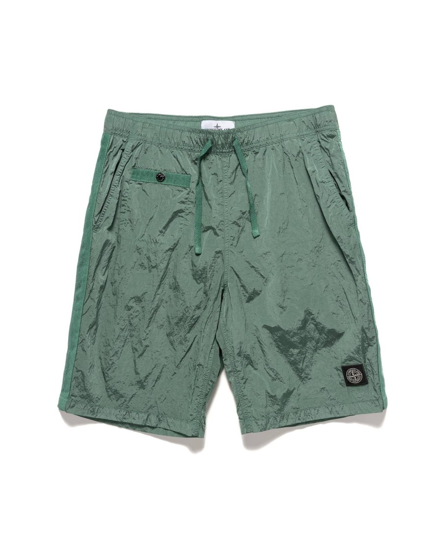 Clearance Nylon Metal In Econyl® Regenerated Nylon Regular Fit Swim Trunks Light Green Bottoms