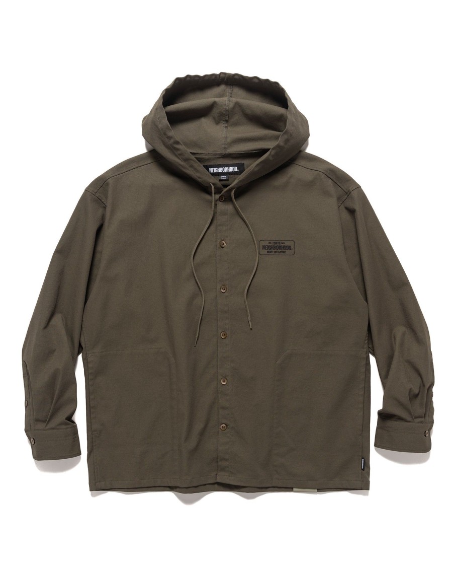 Online Hooded Shirt Ls Olive Drab Shirts