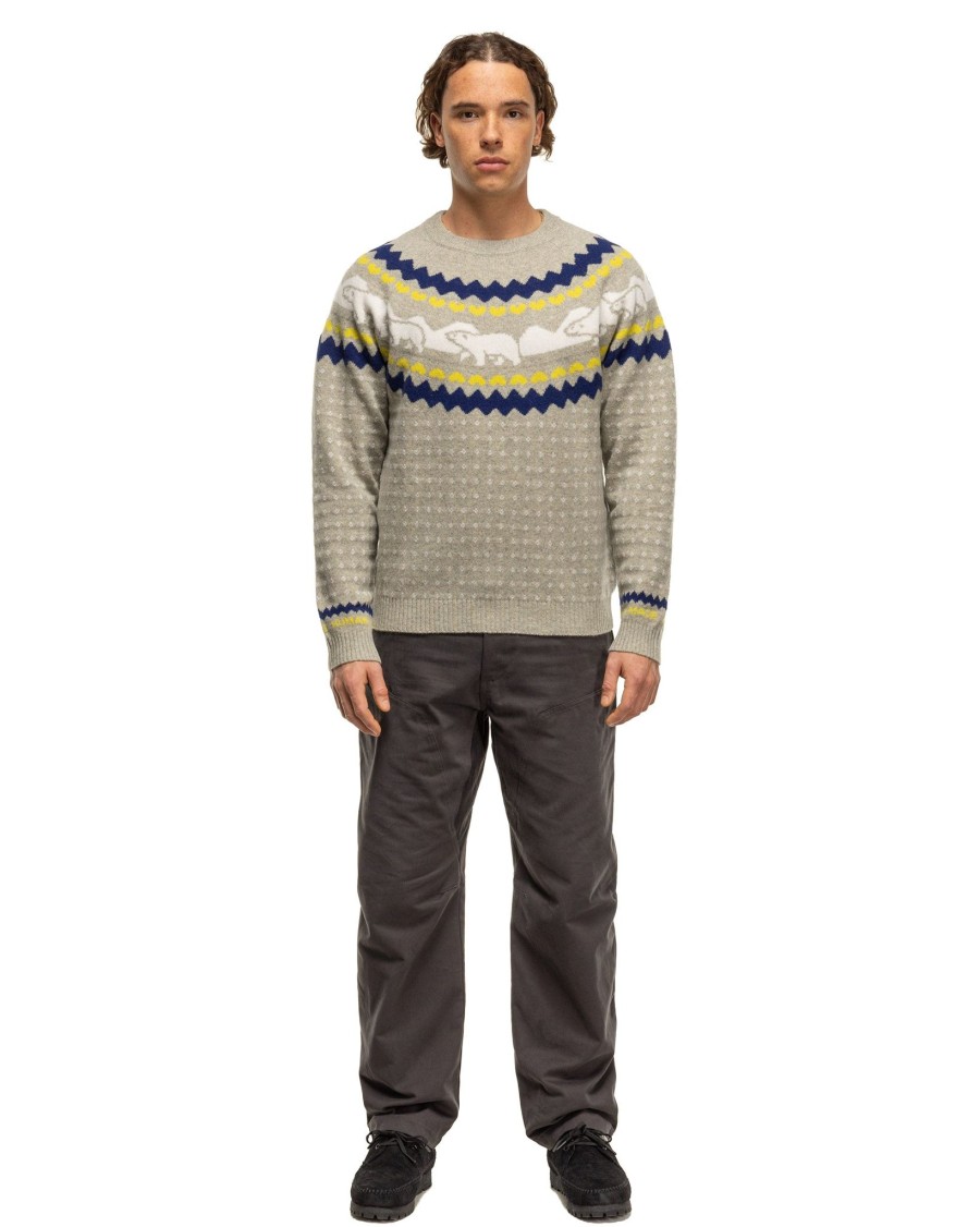 Best Nordic Jacqurd Knit Sweater Grey Knits