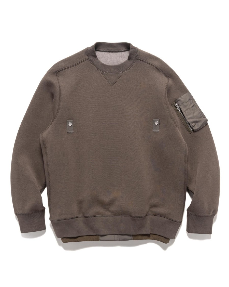 Hot Sponge Sweat X Nylon Twill Pullover Taupe Sweaters