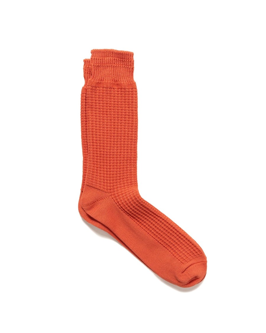 Wholesale Cotton Waffle Crew Socks L.Orange Accessories