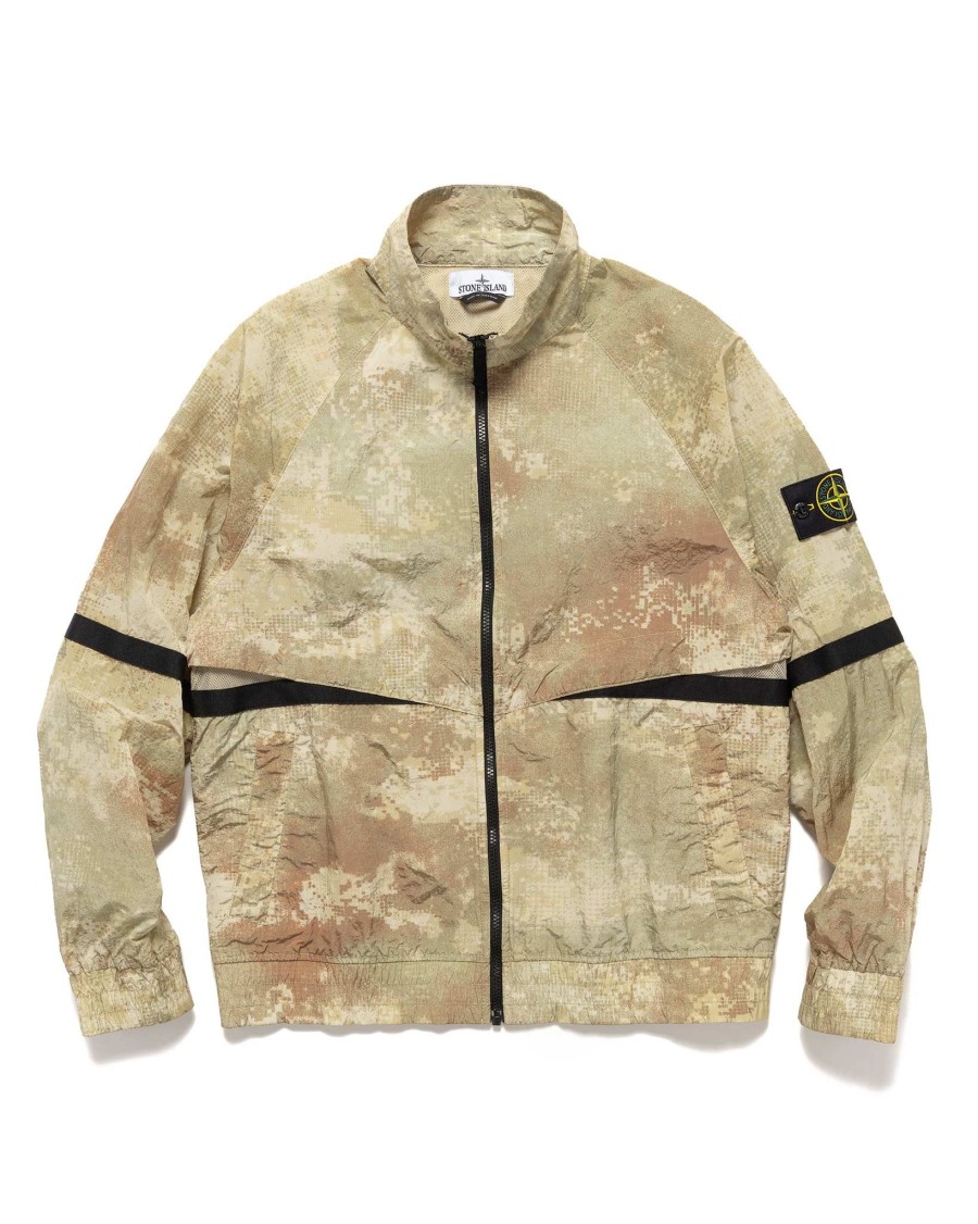 Best Dissolving Grid Camo Jacket Natural Beige Outerwear