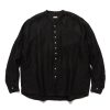 Hot Gauze Linen Herringbone Stand Penny Shirt Black Shirts