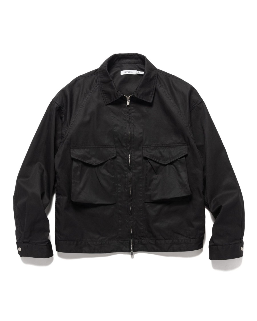 Online Trooper Short Jacket Cotton Gabardine Black Outerwear