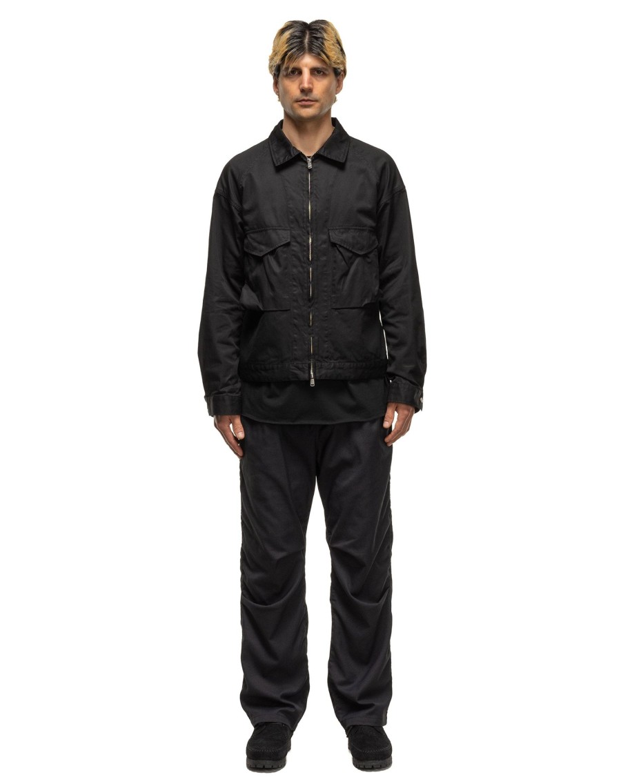 Online Trooper Short Jacket Cotton Gabardine Black Outerwear