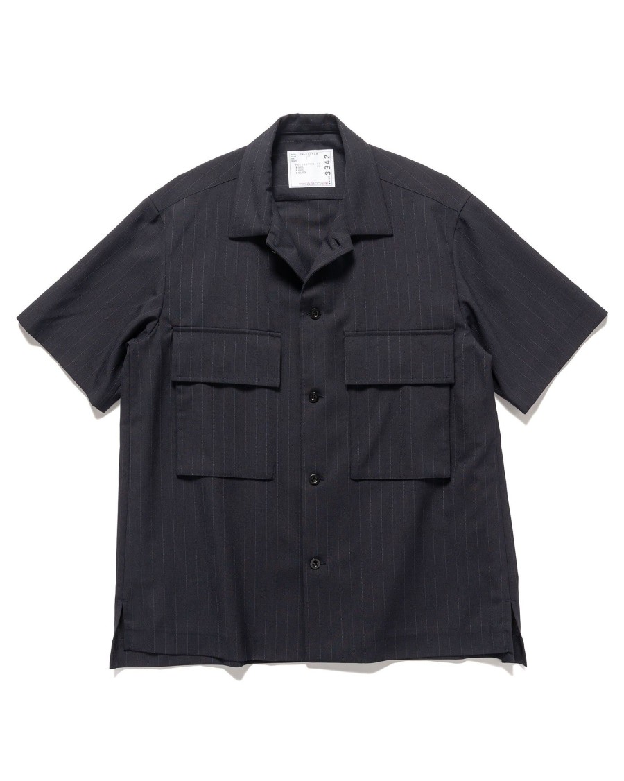 Online Chalk Stripe Shirt Navy Shirts