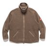 Online Wool Boa Fleece Zip Up Khaki Outerwear