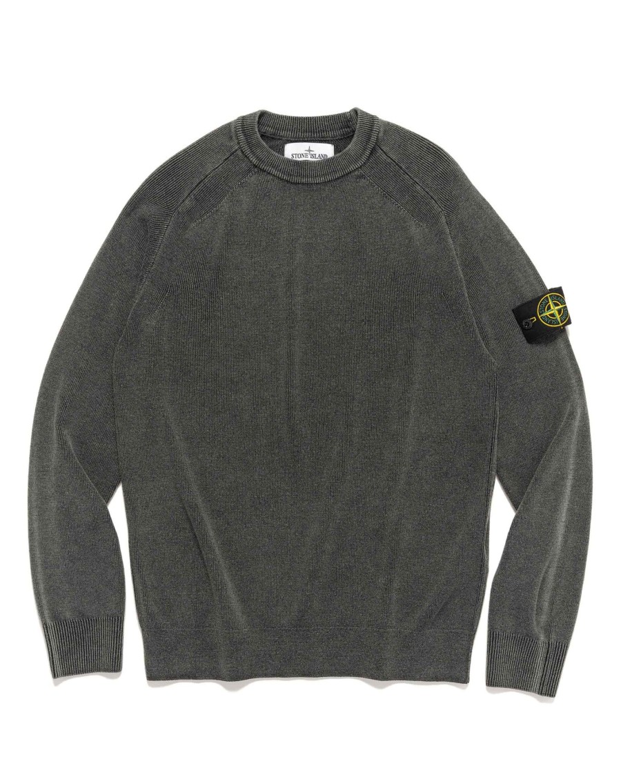 Hot Pure Wool 'Dust' Treatment Crewneck Sweater Black Sweaters